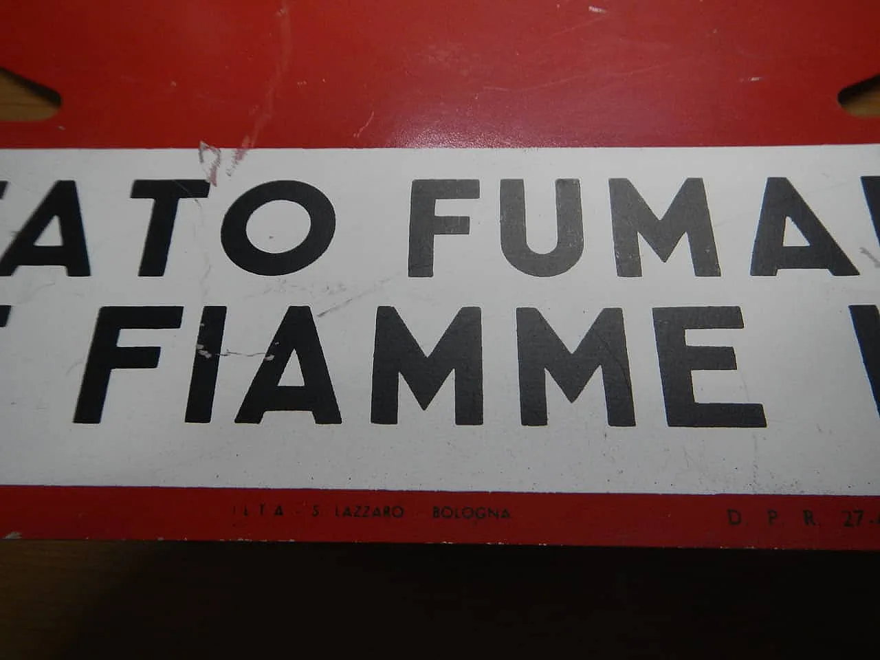 Cartello Divieto di usare fiamme libere 1950 8