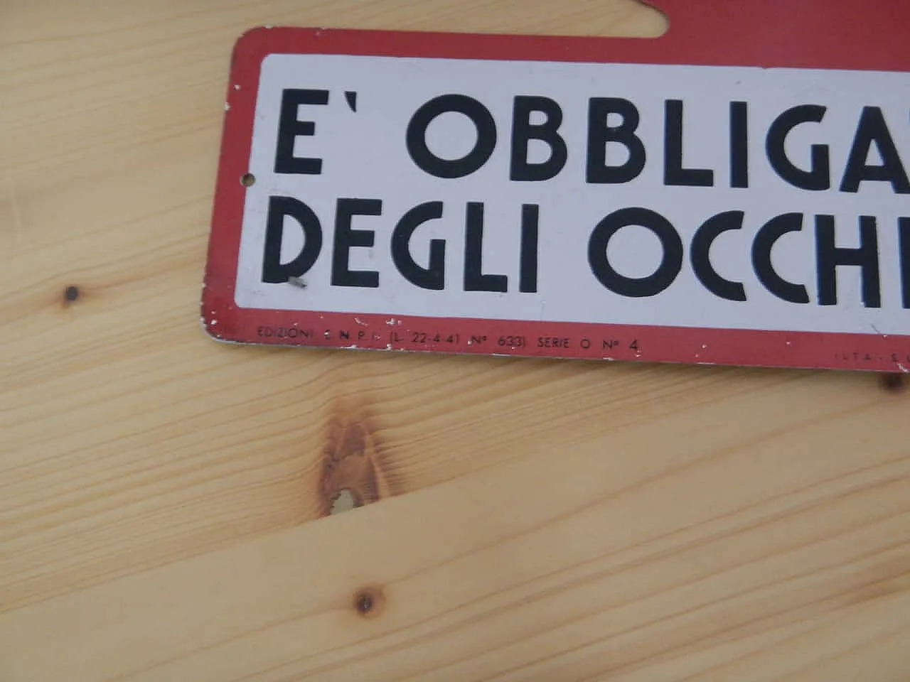 Cartello obbligo protezioni per gli occhi 1960 6