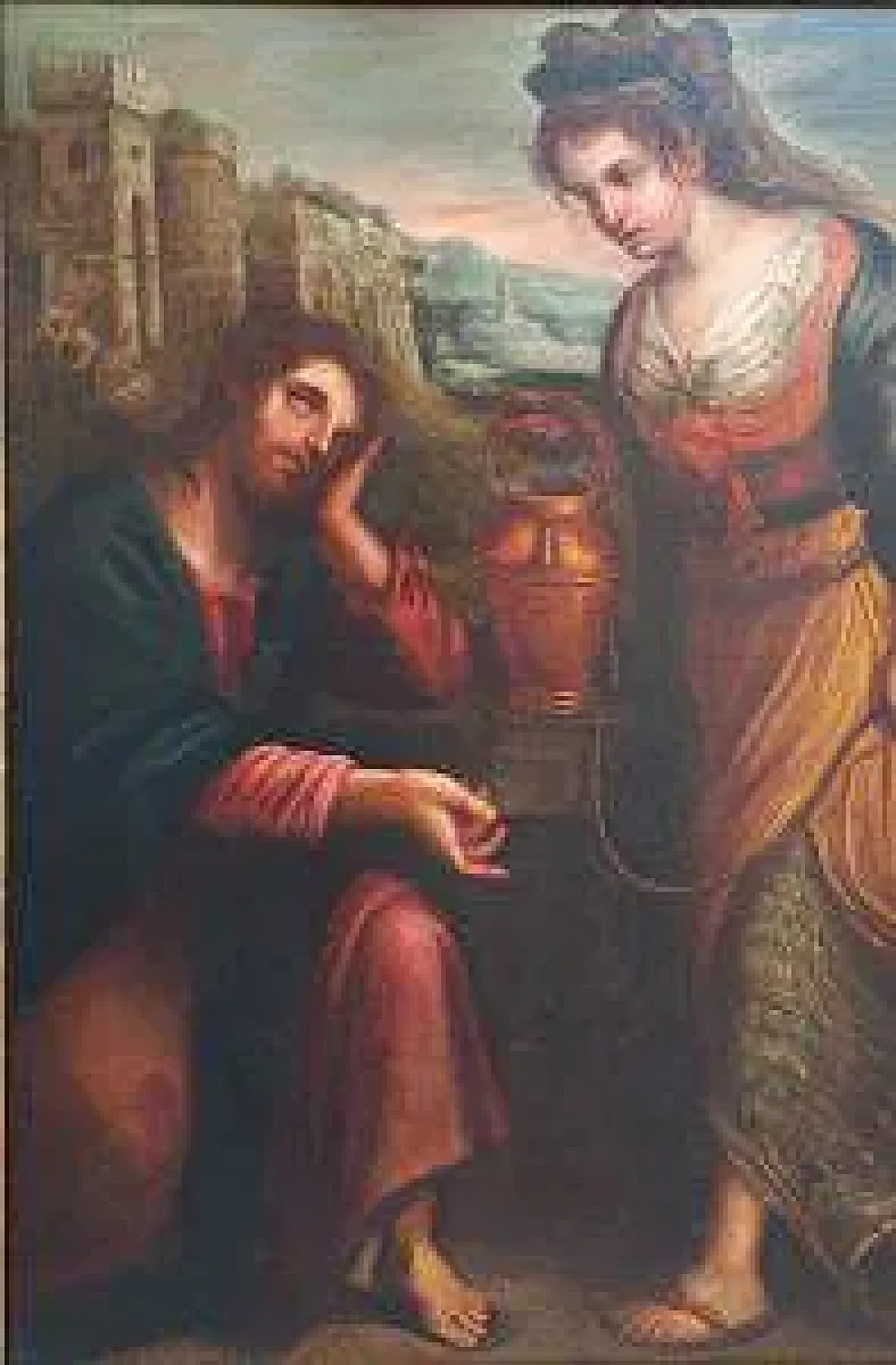 Christ and the Samaritan Woman at the Well, oil on canvas,18th century 2