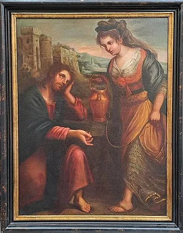 Christ and the Samaritan Woman at the Well, oil on canvas,18th century