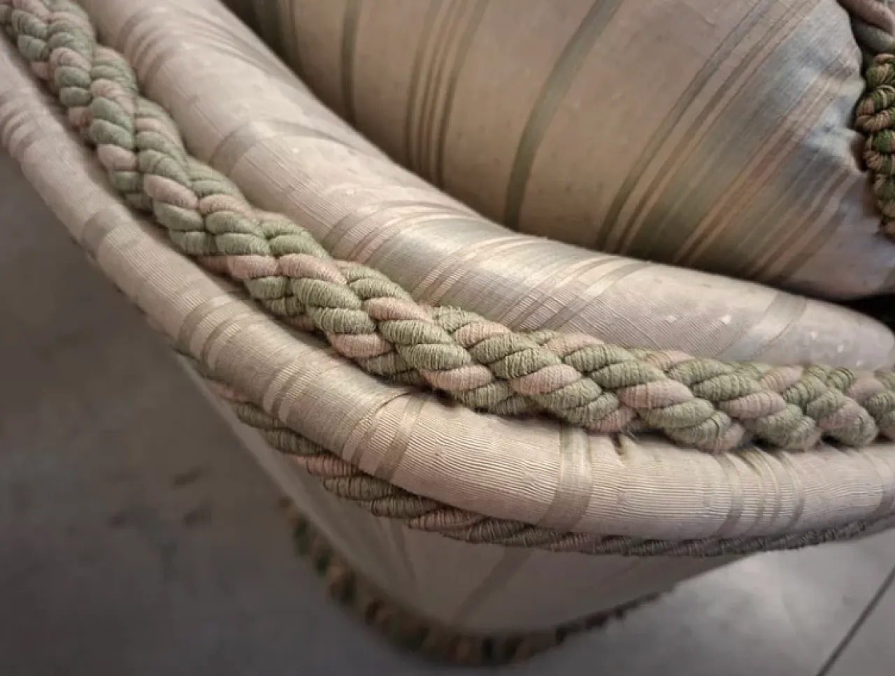 Coppia di divani in seta di San Leucio, anni '80 7