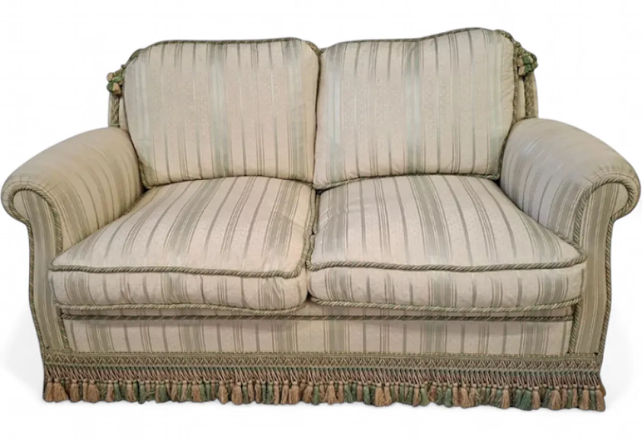 Coppia di divani in seta di San Leucio, anni '80 12