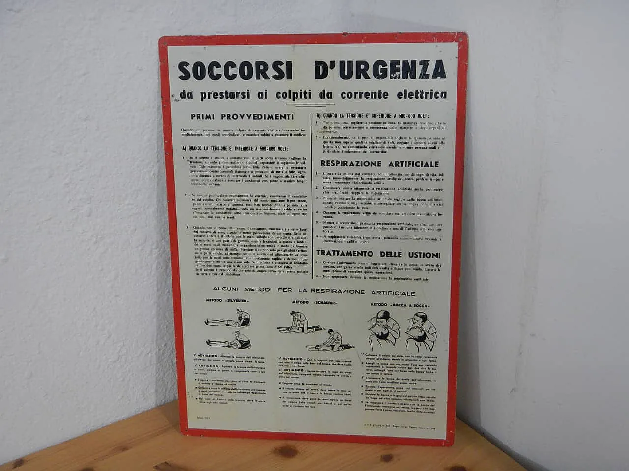 Electric shock rescue sign 1960 1