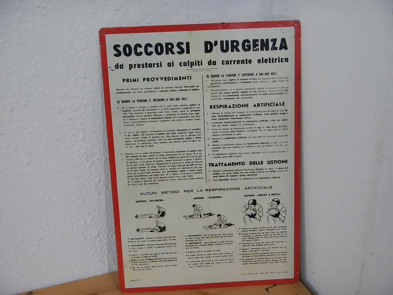 Electric shock rescue sign 1960 2