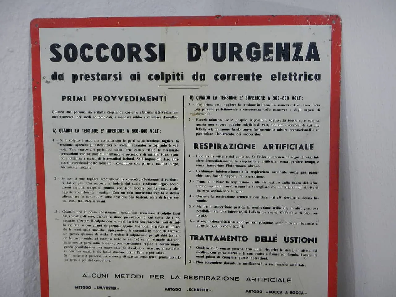 Electric shock rescue sign 1960 3