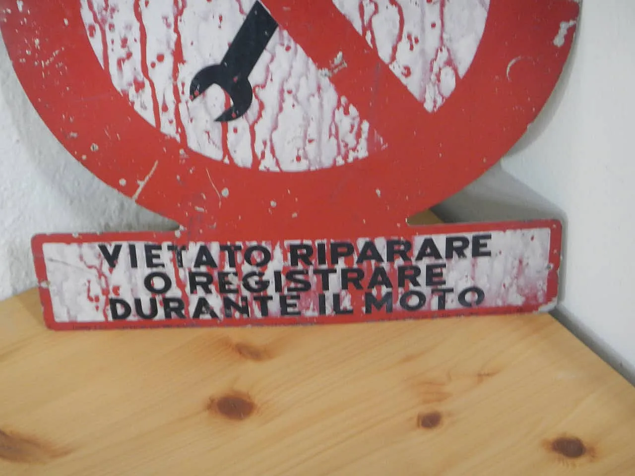 No repairs to machinery sign, 1950 3