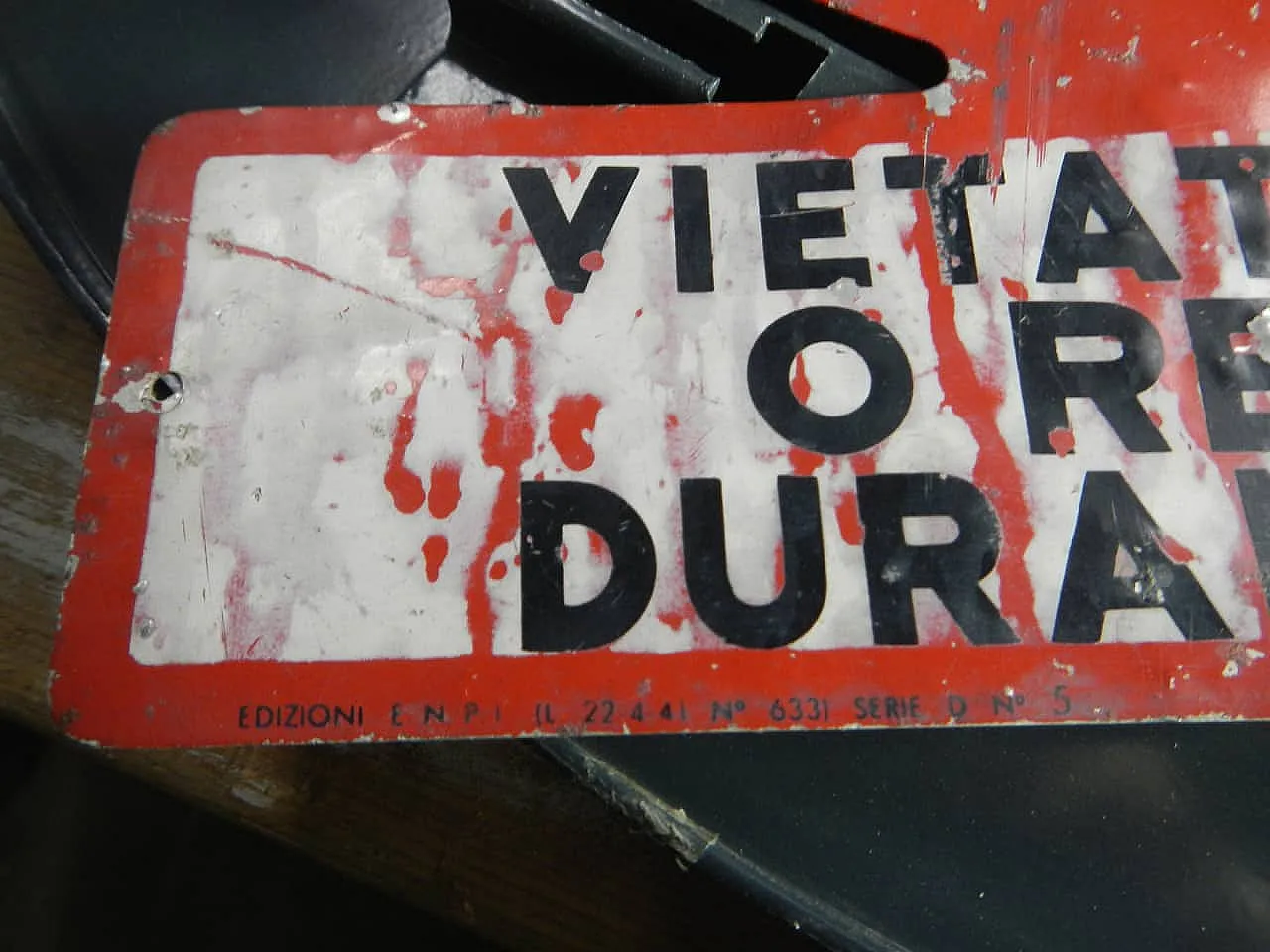 No repairs to machinery sign, 1950 6