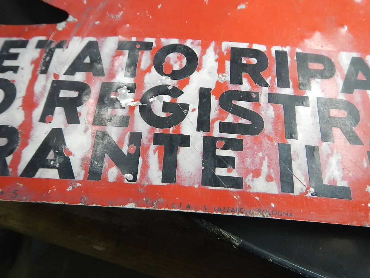 No repairs to machinery sign, 1950 7