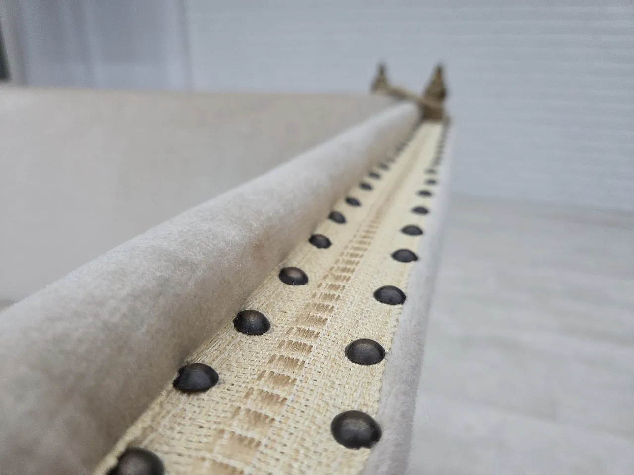 Danish 2-seater drop arm Spanish sofa in furniture velour, 1970s 4