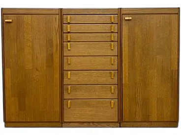 Armadio con cassetti in legno, anni '80