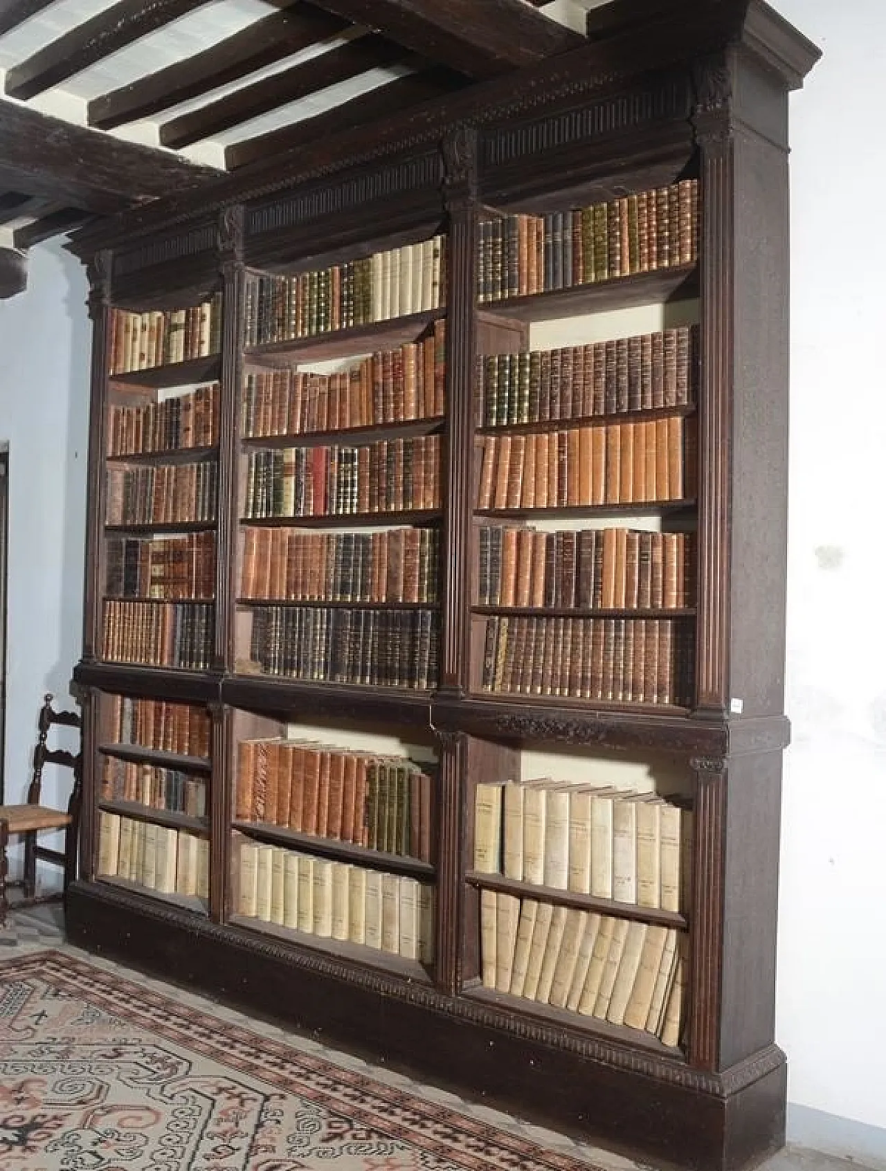 Open library in solid wood, late 19th century 1