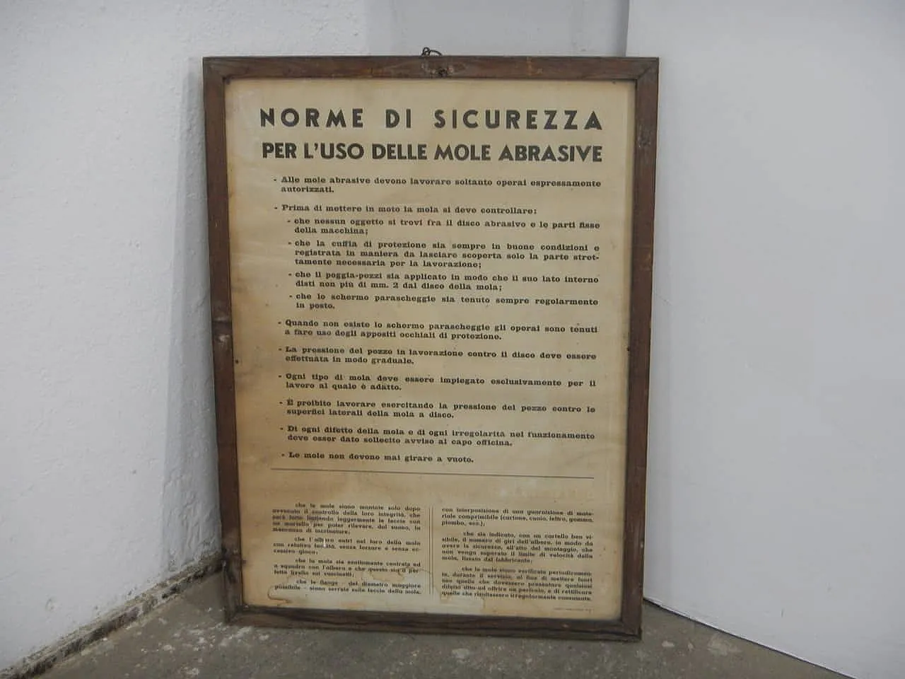 Textile industry safety regulations sign 1960 1