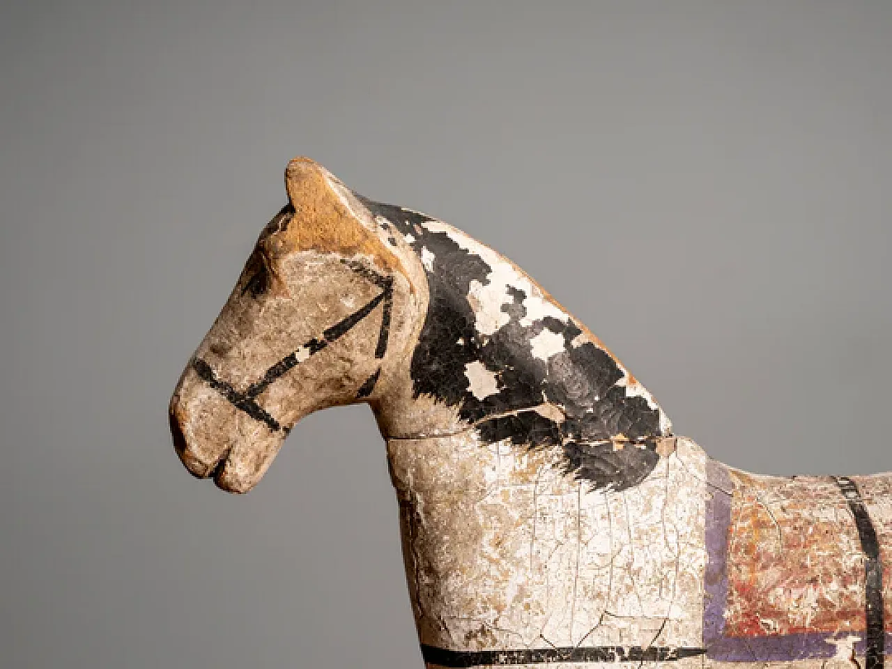 Wooden toy horse on wheels, early 20th century 6