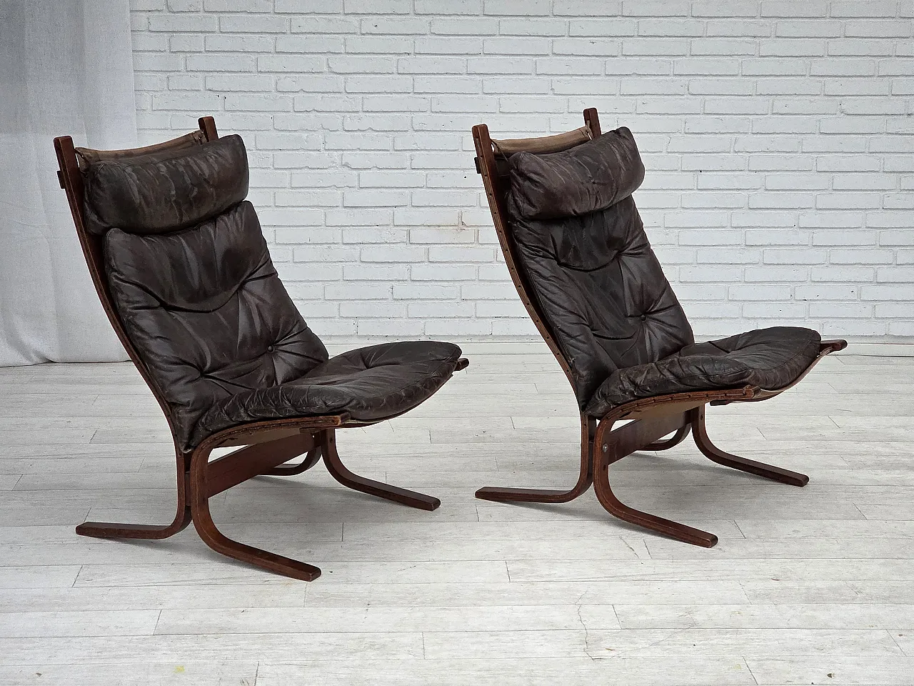 Poltrona norvegese di Ingmar Relling, modello "Siesta", in pelle, 70s 23