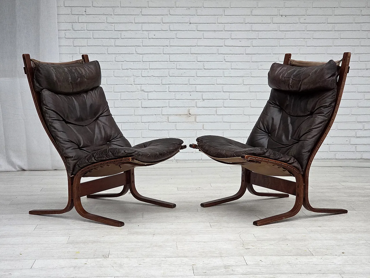 Poltrona norvegese di Ingmar Relling, modello "Siesta", in pelle, 70s 24