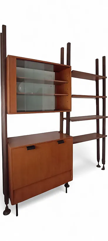 Libreria di Fiori per I.S.A. con bar e vetrina pensile, anni '70