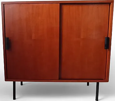Credenza in legno e ferro disegnata da Fiori Leonardo, anni '50