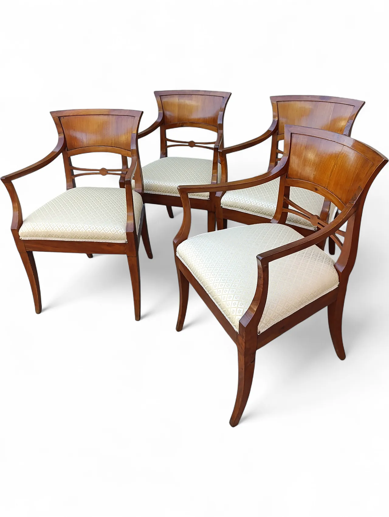 4 cherry wood armchairs, 19th century 6
