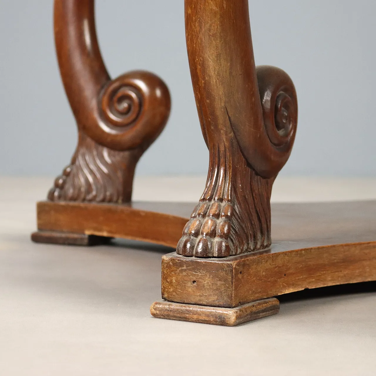 Tavolo in noce e faggio, tinto noce, '900 5