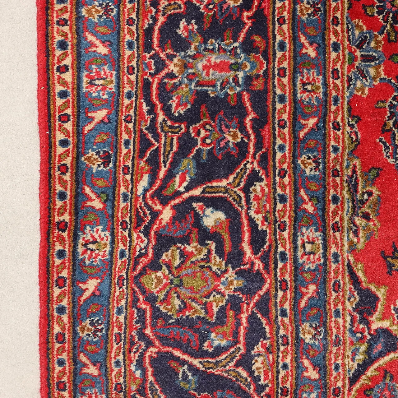 Tappeto Keshan in cotone e lana, nodo grosso, fatto a mano, '900 6