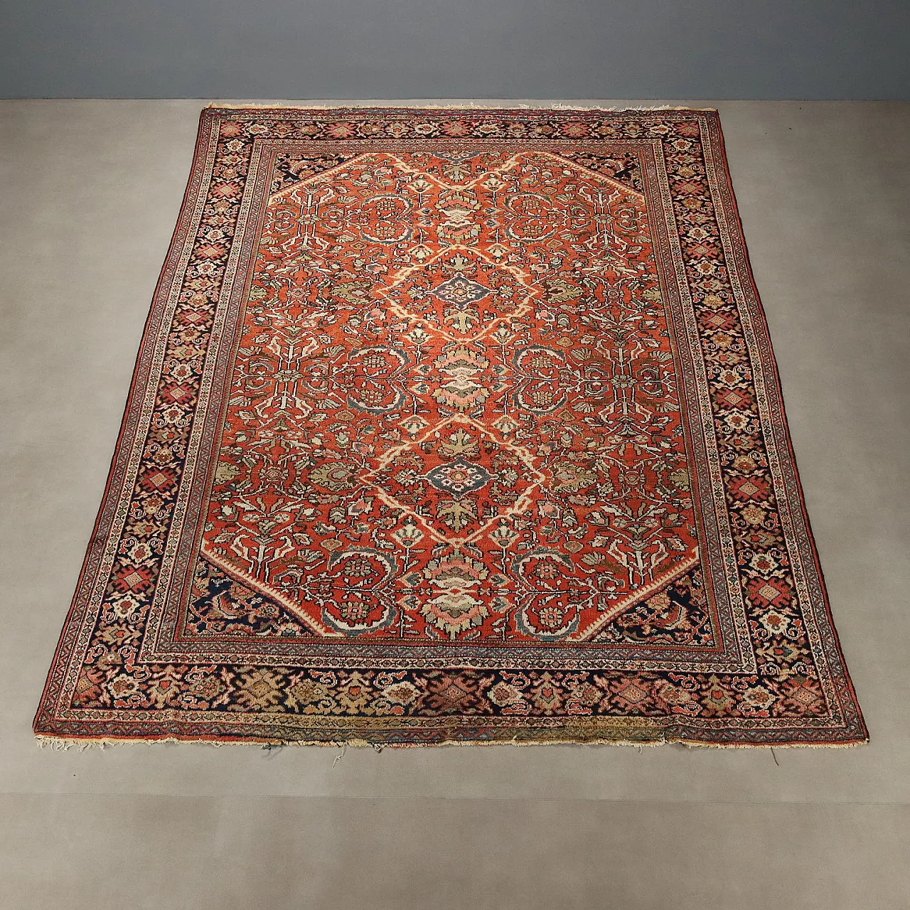 Tappeto Mahall in cotone e lana, nodo grosso, fatto a mano, '900 3