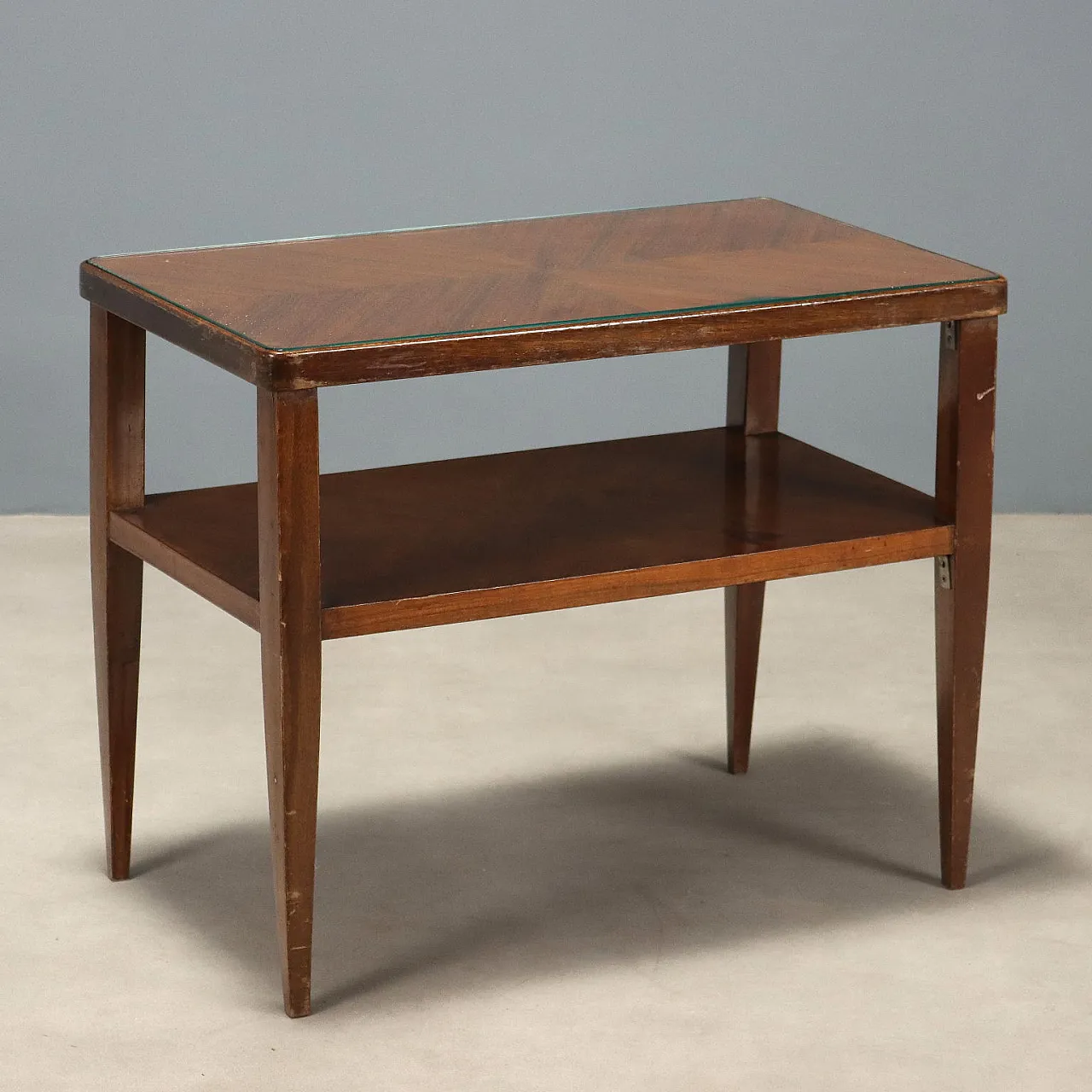 Wooden coffee table with double rectangular top, 20th century 1