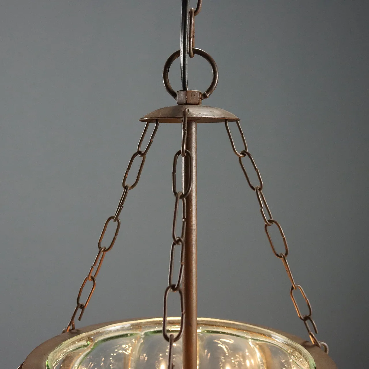 Lacquered & gilded wooden torch holder & cocoo resin, 20th century 6