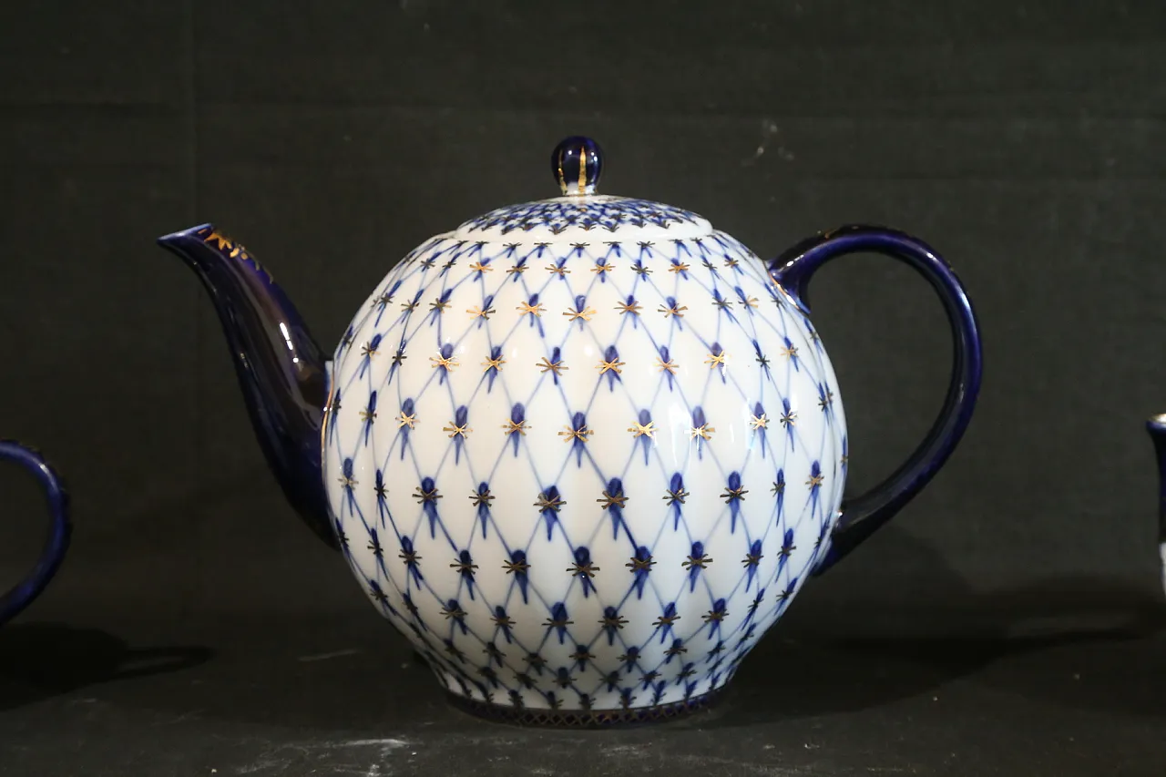 Porcellana imperiale russa Lomonosov servizio 6 caffè tè, anni '80 8