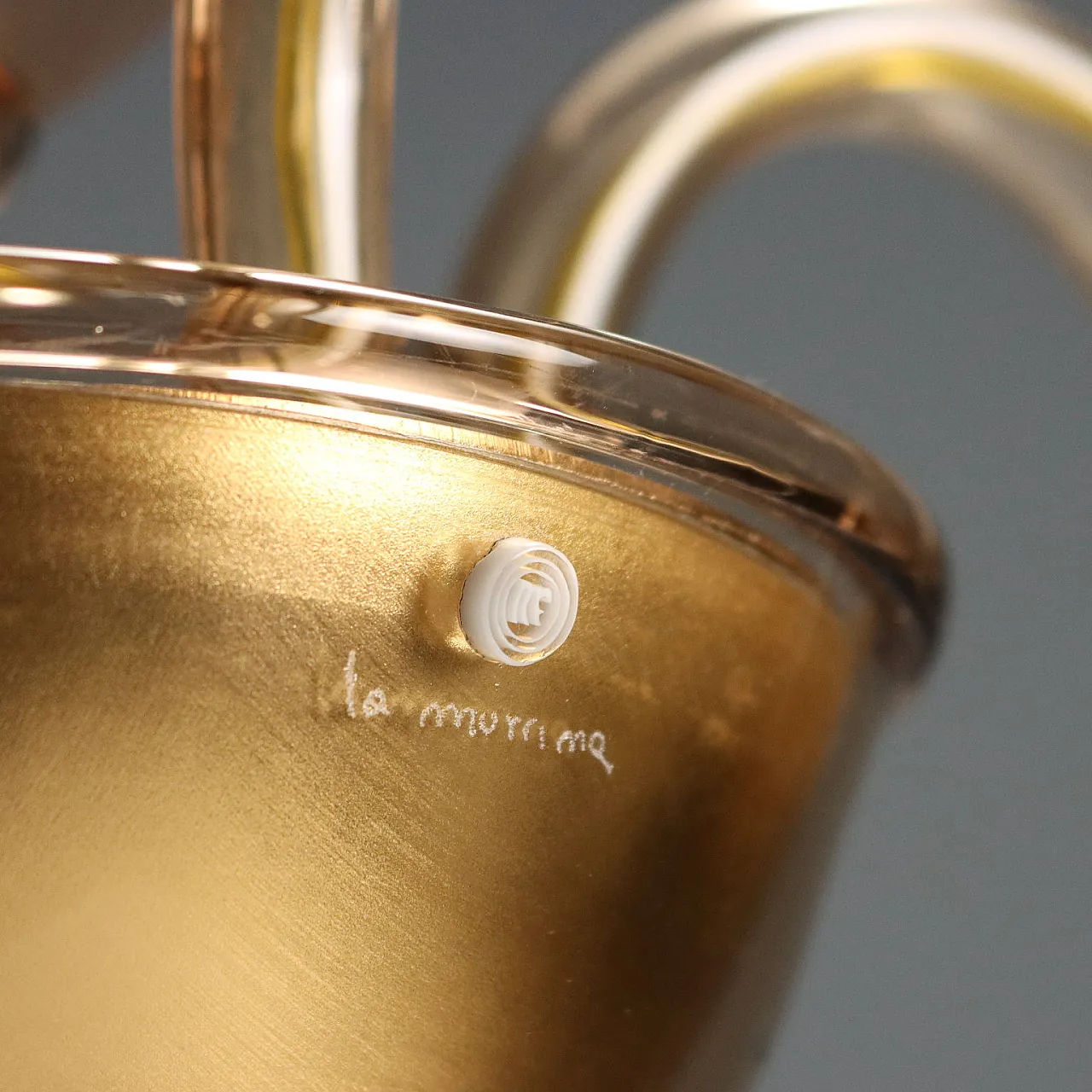 Amber blown glass chandelier, mid-20th century 10