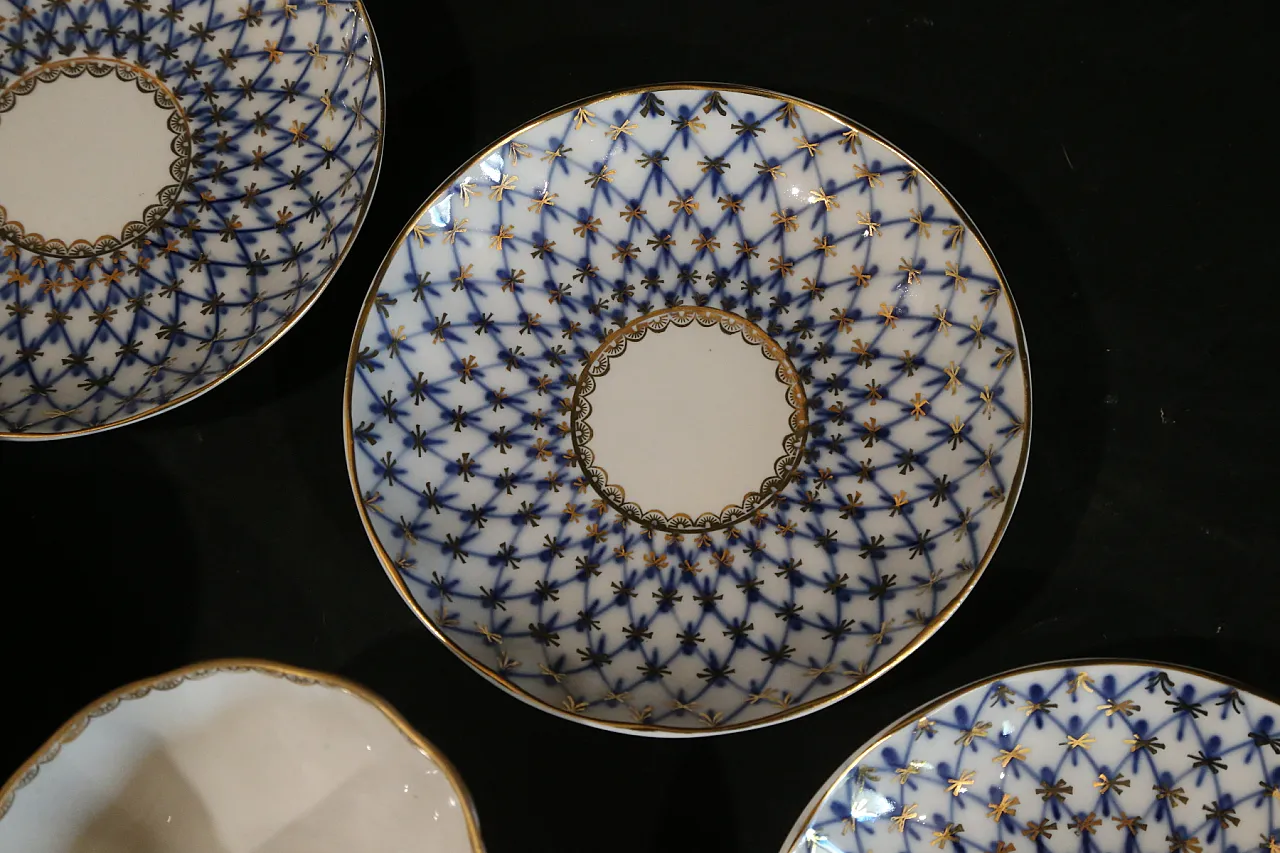 Porcellana imperiale russa Lomonosov servizio 6 caffè tè, anni '80 18