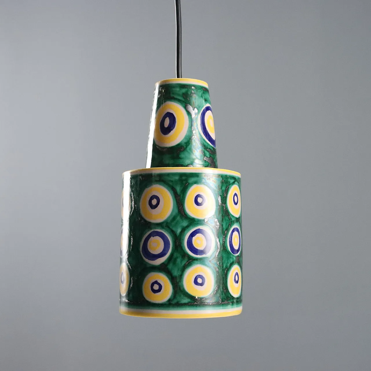 Ceiling lamp with glazed ceramic shade, 20th century 4