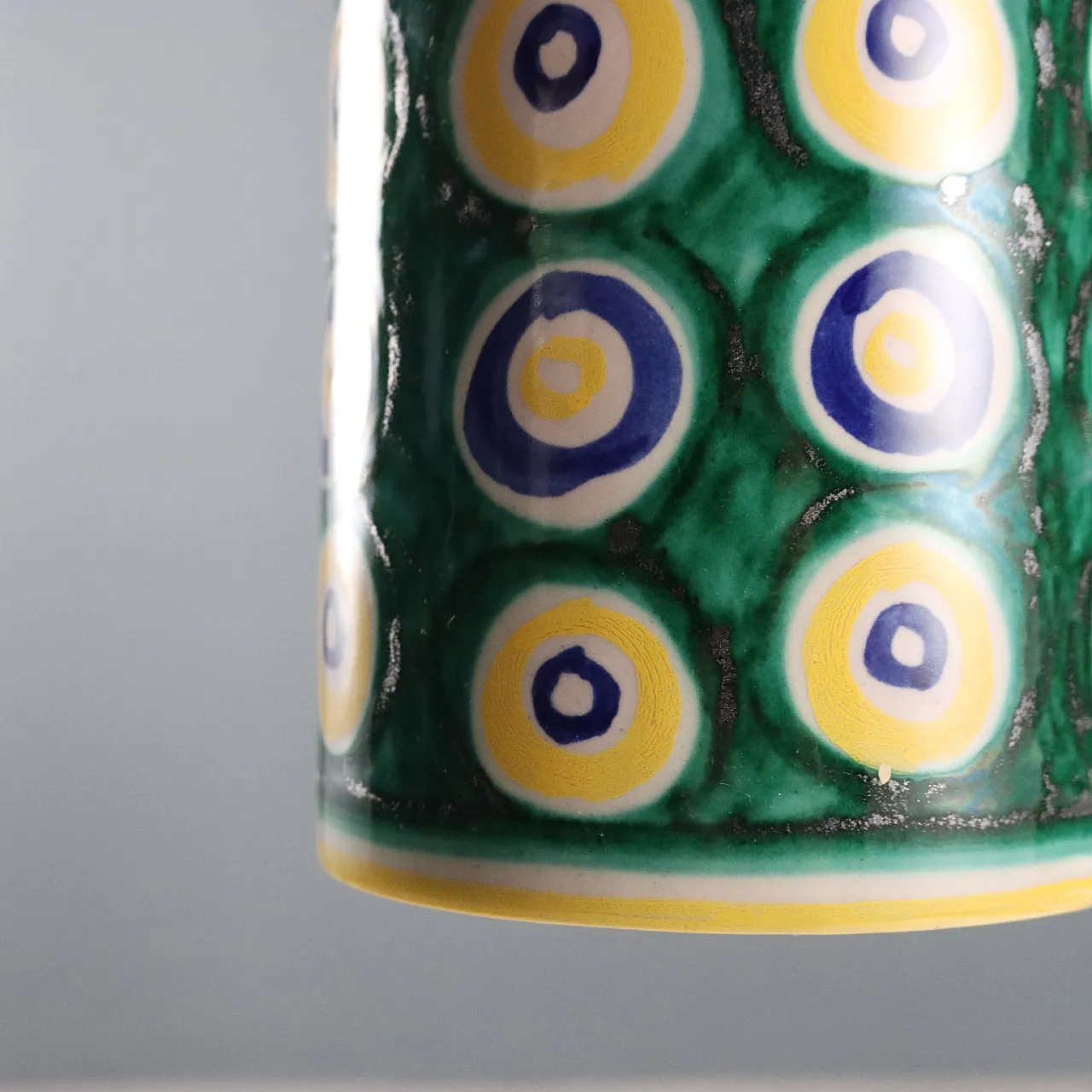 Ceiling lamp with glazed ceramic shade, 20th century 5