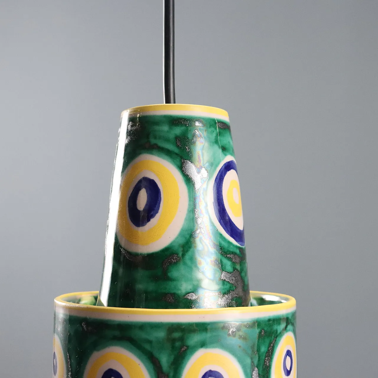 Ceiling lamp with glazed ceramic shade, 20th century 6