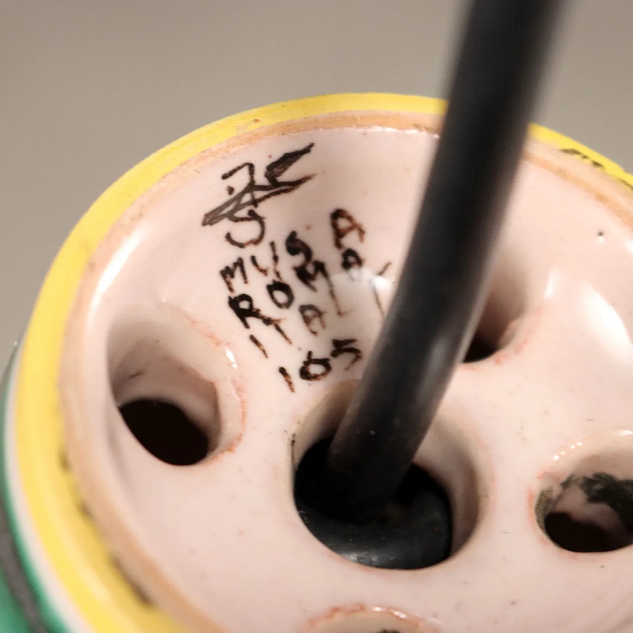 Ceiling lamp with glazed ceramic shade, 20th century 8