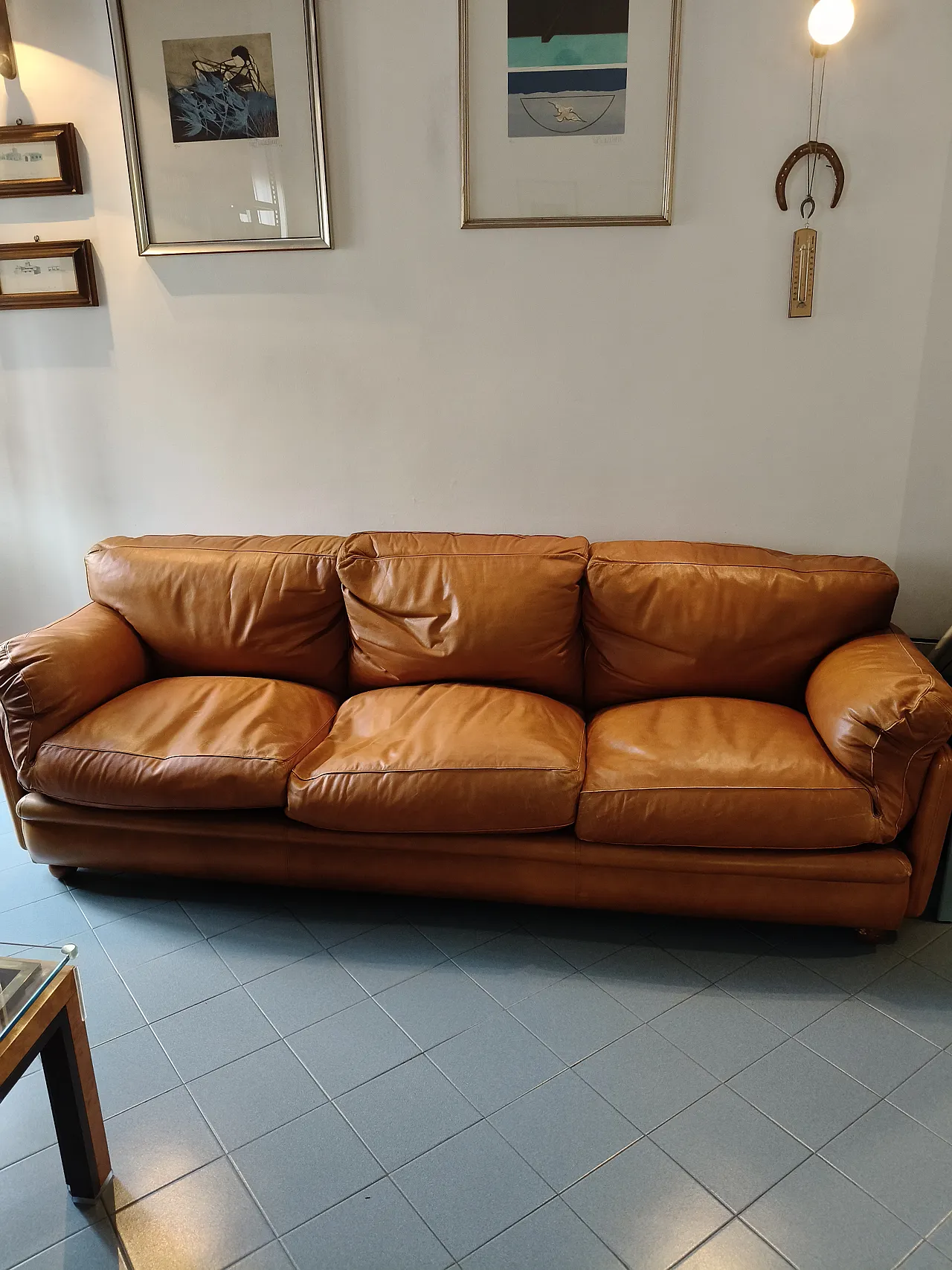 Divano modello Poppy di Poltrona Frau in pelle, anni '70 1