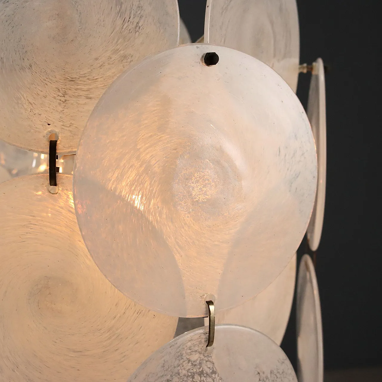 Lamp with metal frame and Murano glass discs, 20th century 4