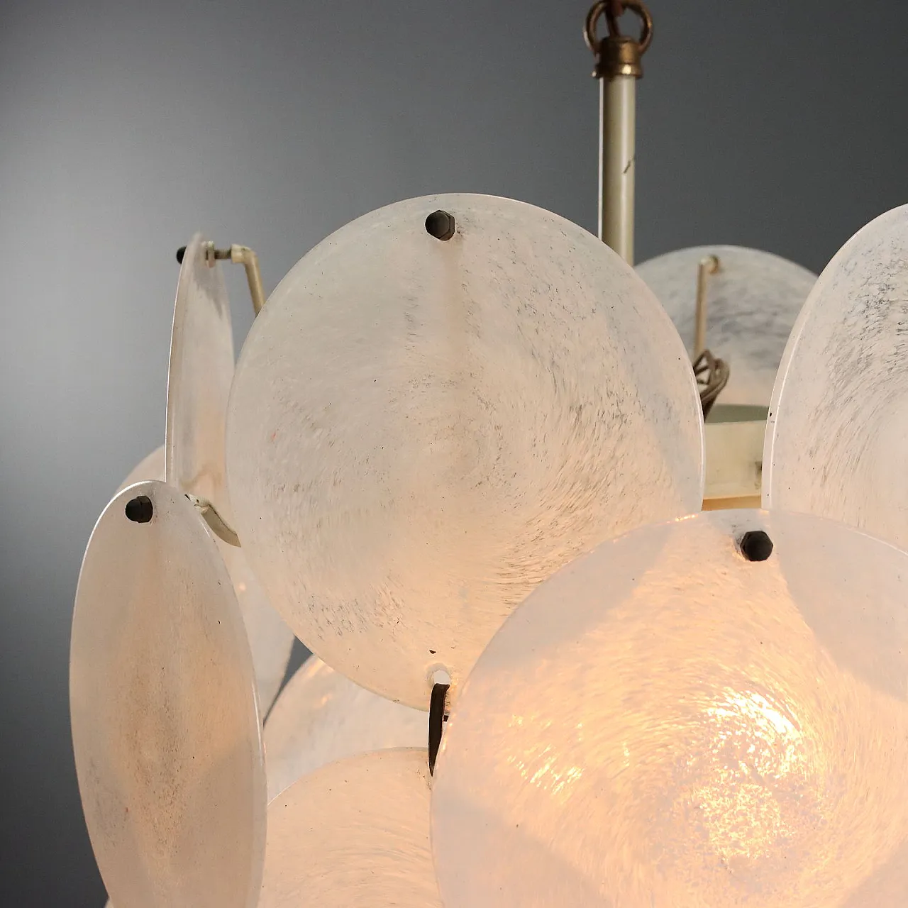 Lamp with metal frame and Murano glass discs, 20th century 5