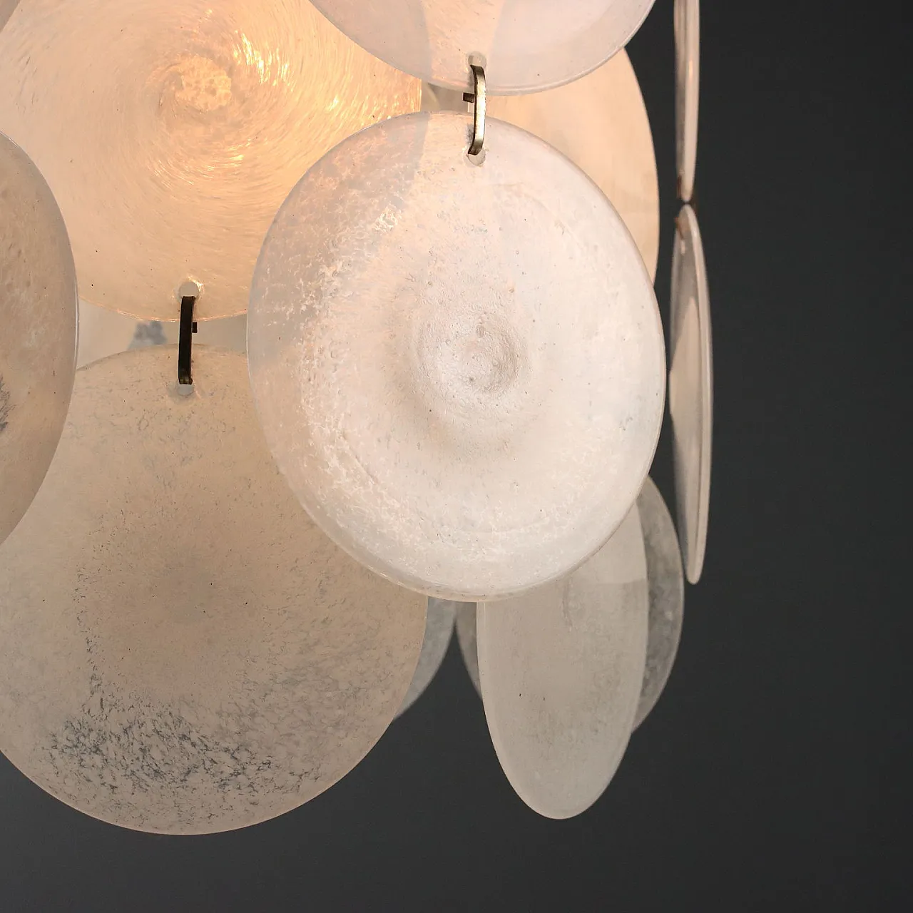 Lamp with metal frame and Murano glass discs, 20th century 8