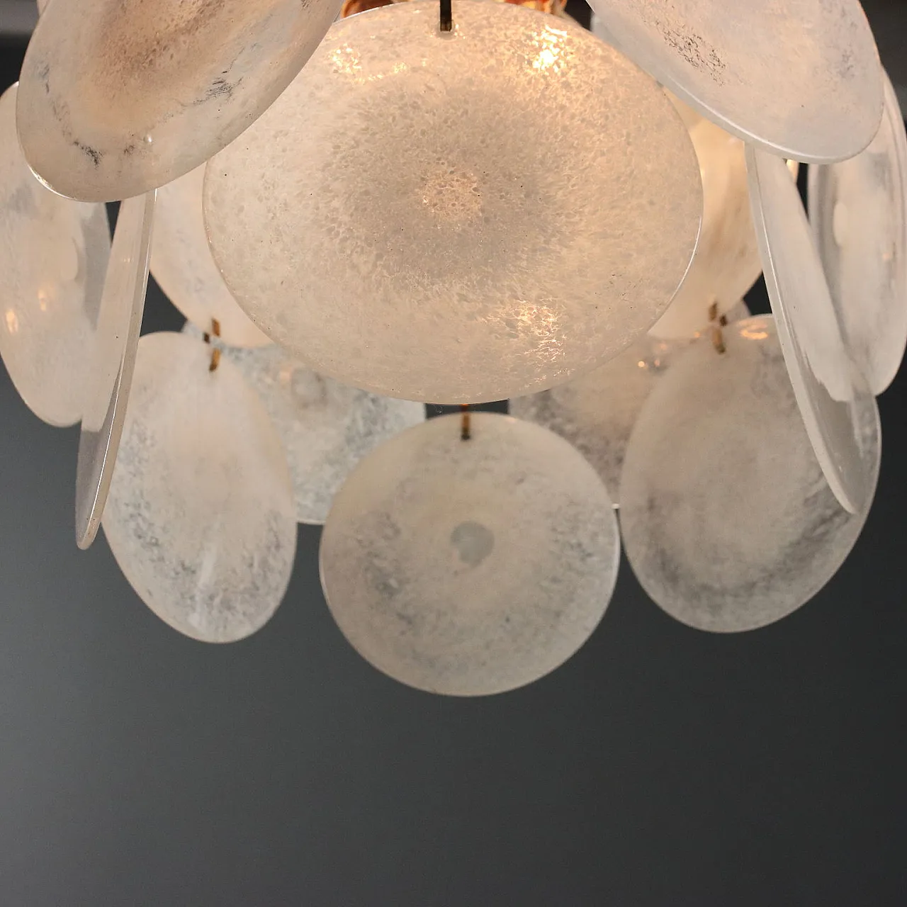 Lamp with metal frame and Murano glass discs, 20th century 9