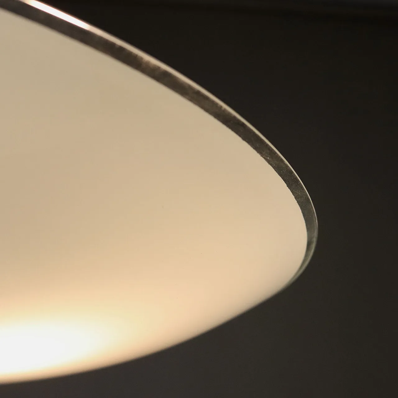 Disk shaped chandelier in brass and glass, Italy 1950s 5