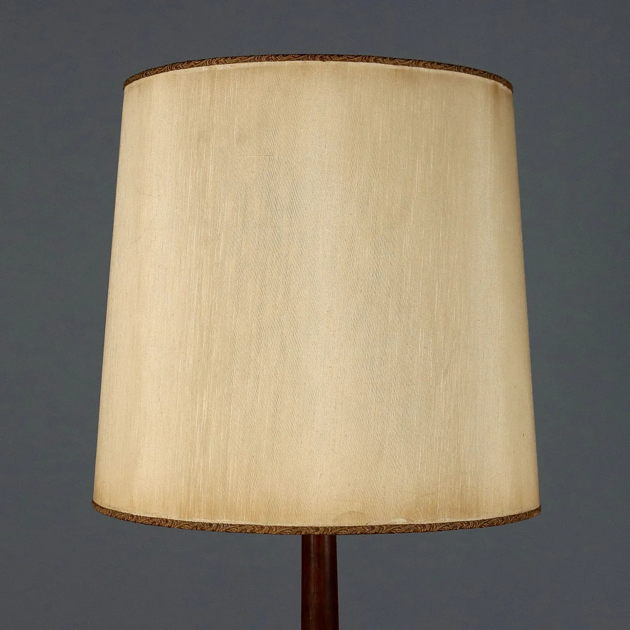 Lampada in legno tinto, ottone, tessuto/carta, '900 7