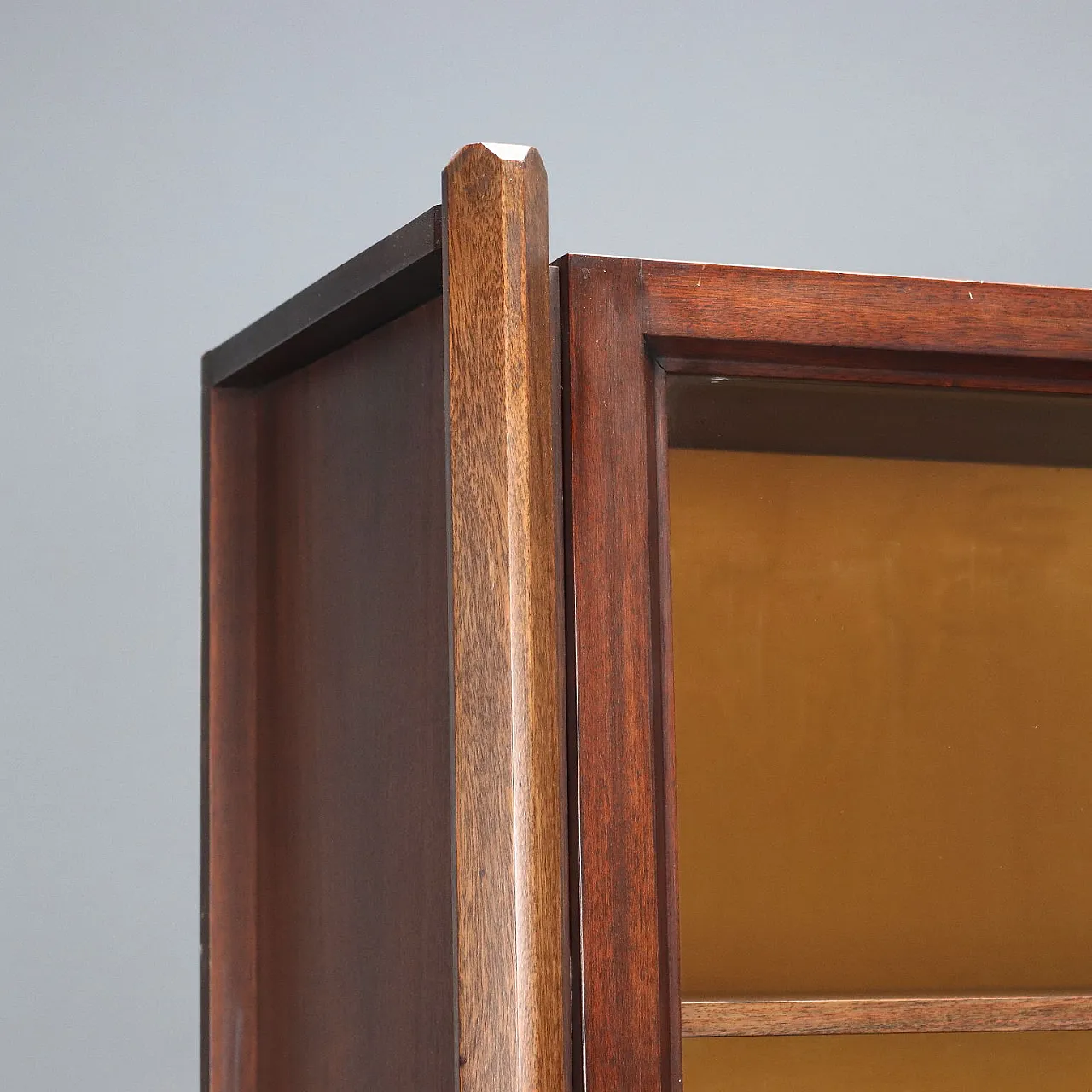 Vetrina espositiva in impiallacciatura di legno esotico, '900 4