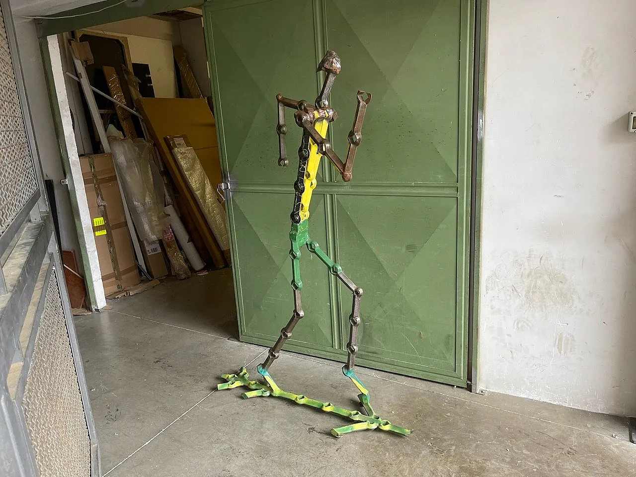 Americo Gianmateo, Large sculpture of Usain Bolt, early 21st century, wrought iron 3