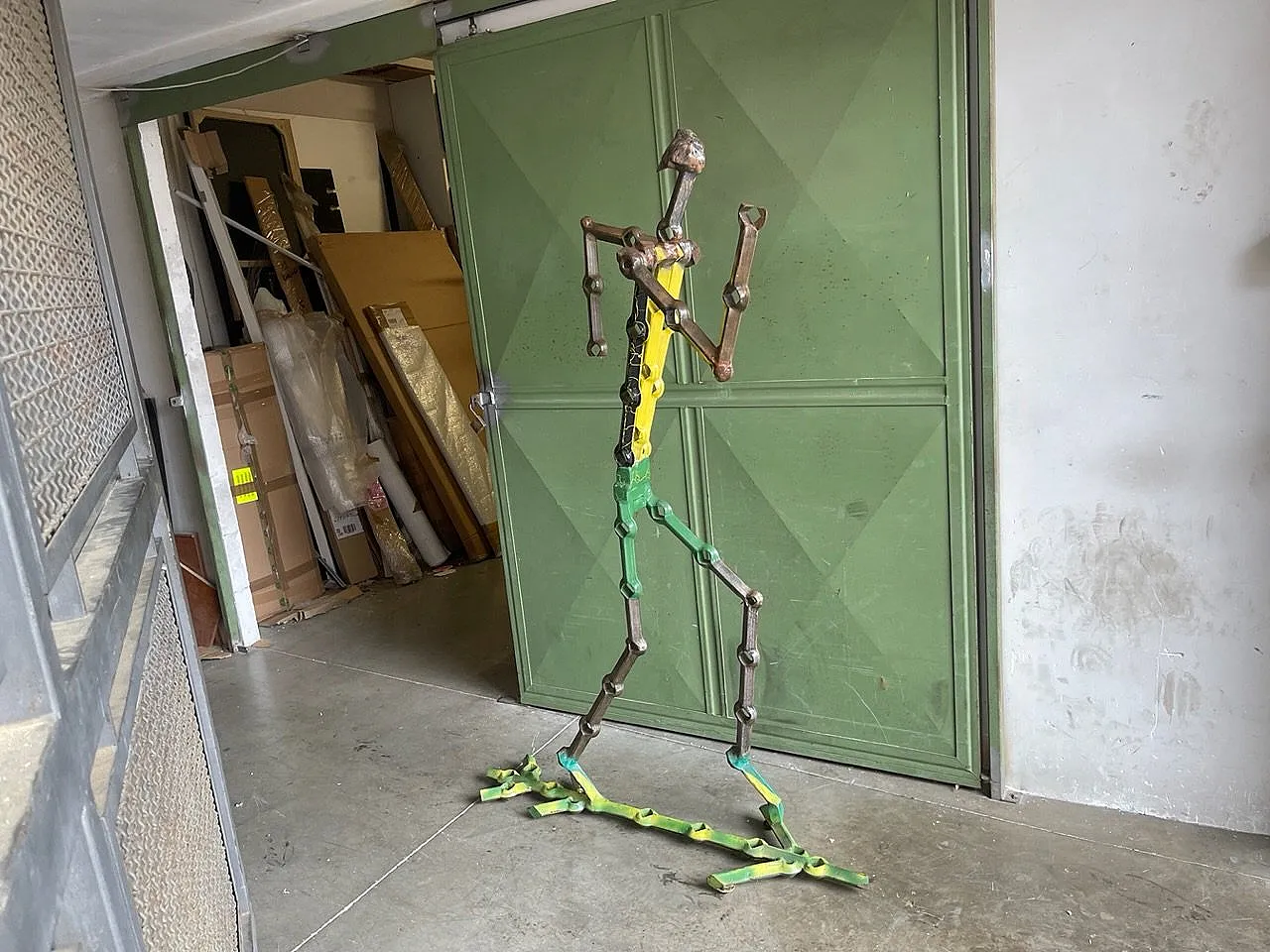 Americo Gianmateo, Large sculpture of Usain Bolt, early 21st century, wrought iron 6