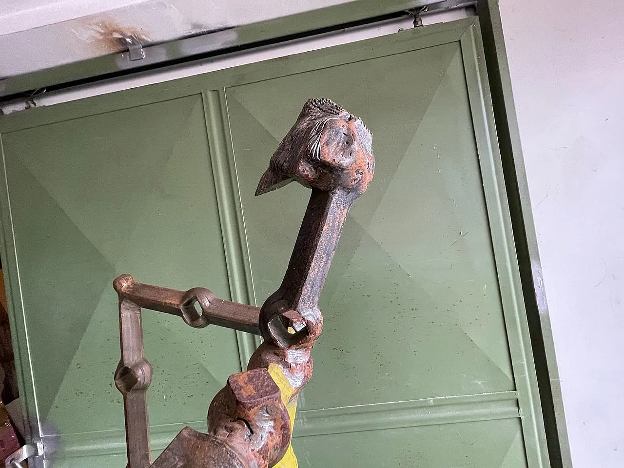 Americo Gianmateo, Large sculpture of Usain Bolt, early 21st century, wrought iron 9