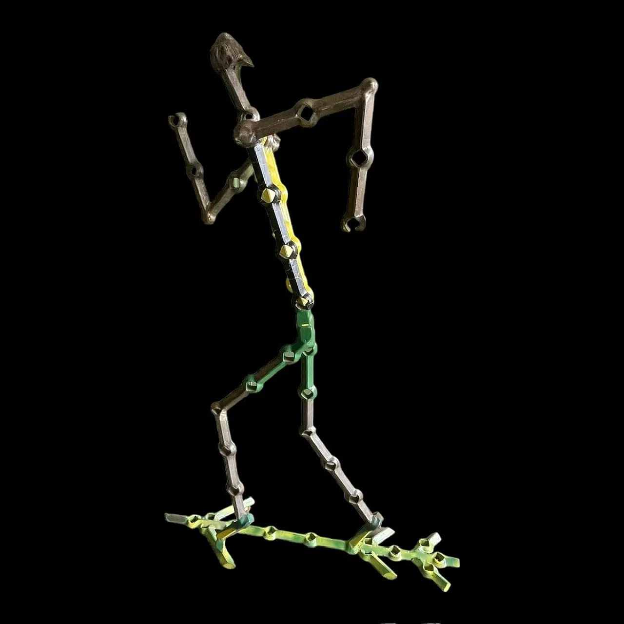 Americo Gianmateo, Large sculpture of Usain Bolt, early 21st century, wrought iron 12
