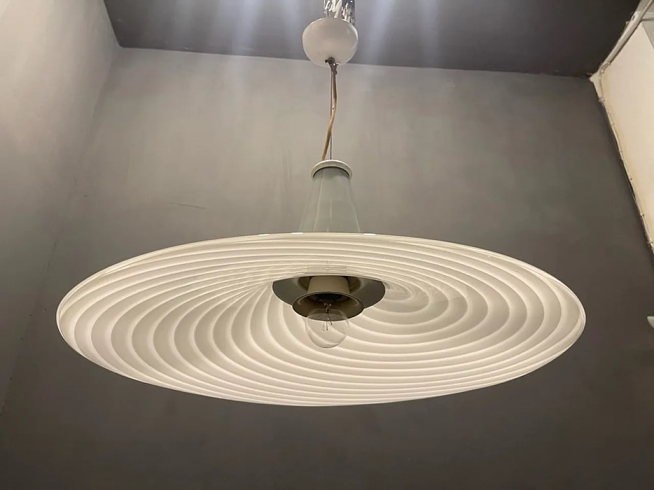 Murano glass Swirl pendant lamp by Paolo Venini, 1970s 6