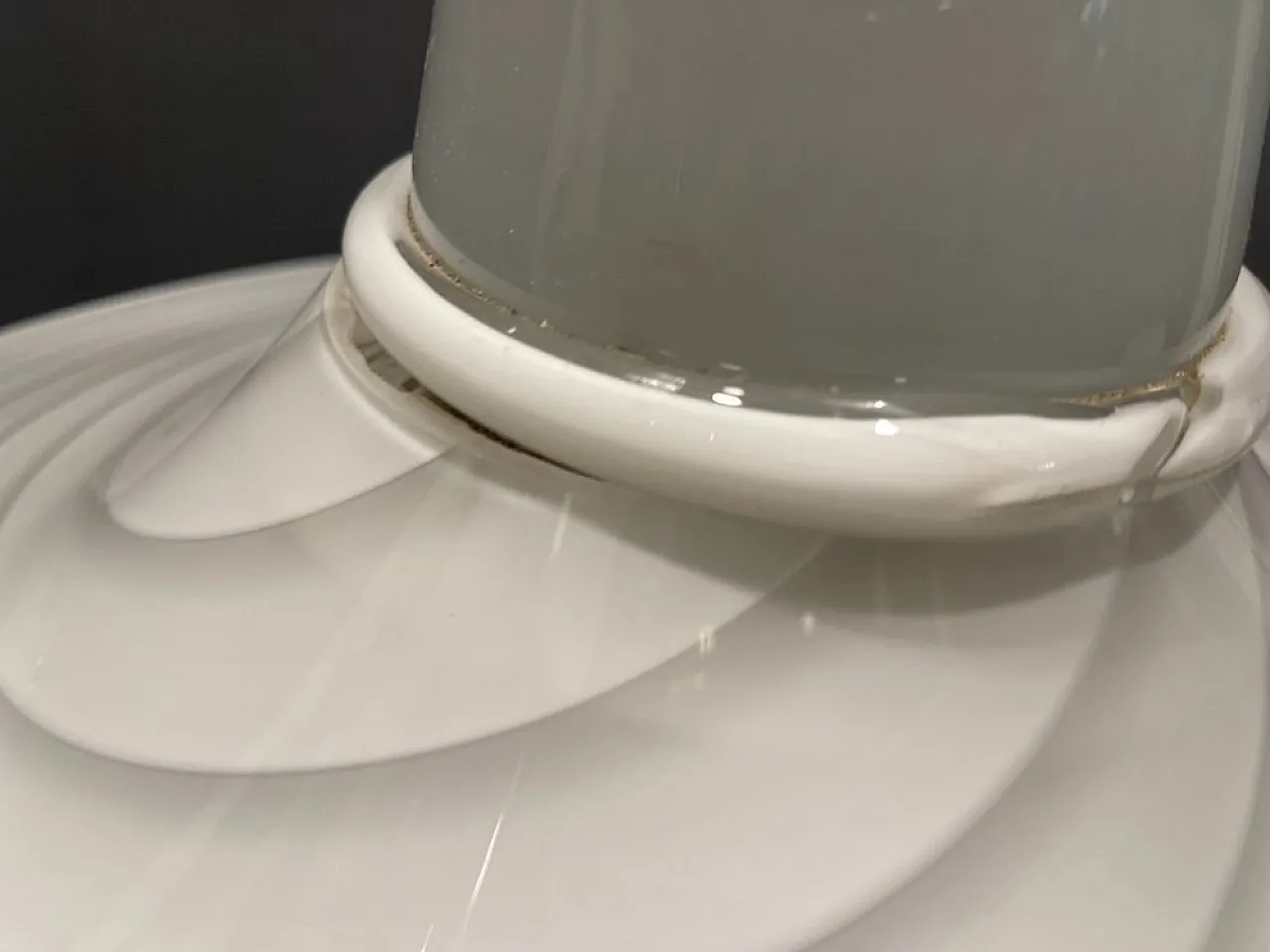 Murano glass Swirl pendant lamp by Paolo Venini, 1970s 12