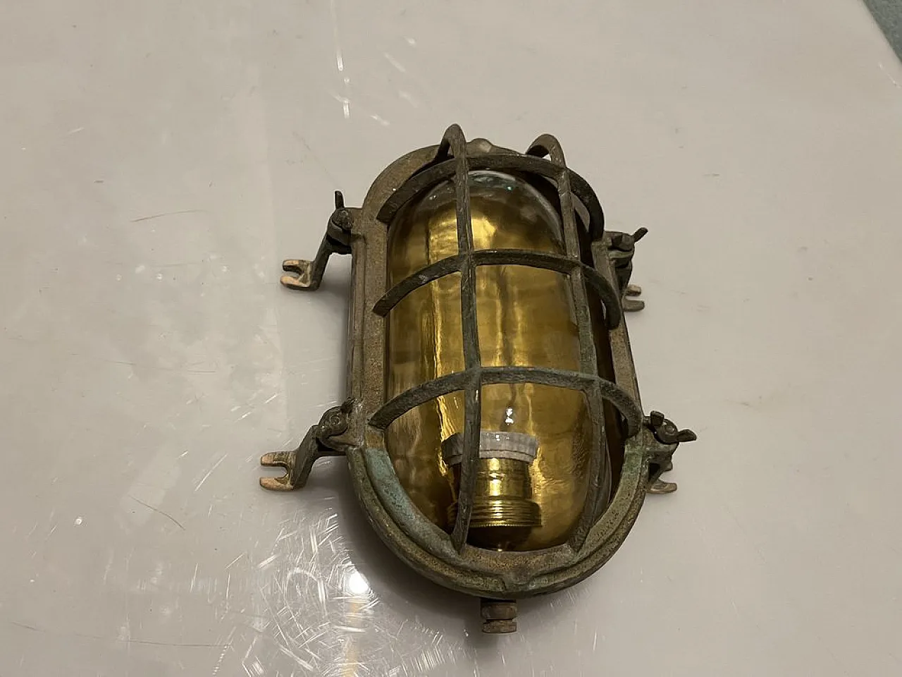 5 brass garden sconces, 1940s 2