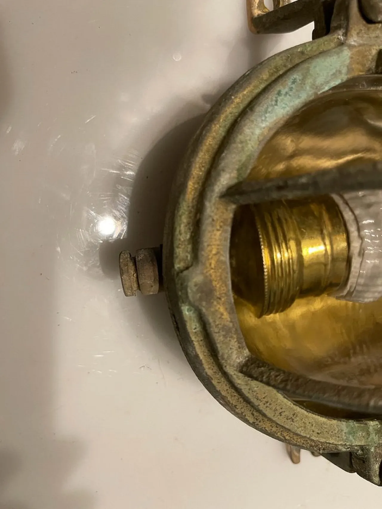 5 brass garden sconces, 1940s 3